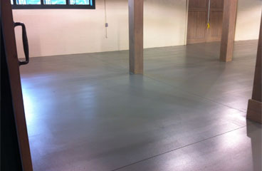 This image shows a Basement Floor with epoxy paint.