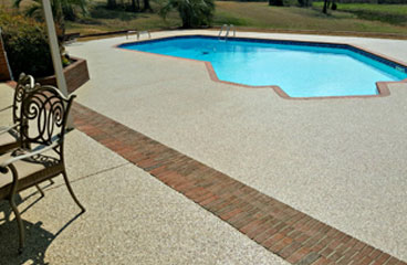 This image shows a newly resurfaced pool deck.