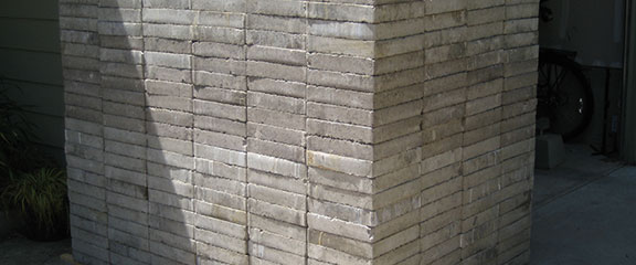 This image shows the paver piled up.