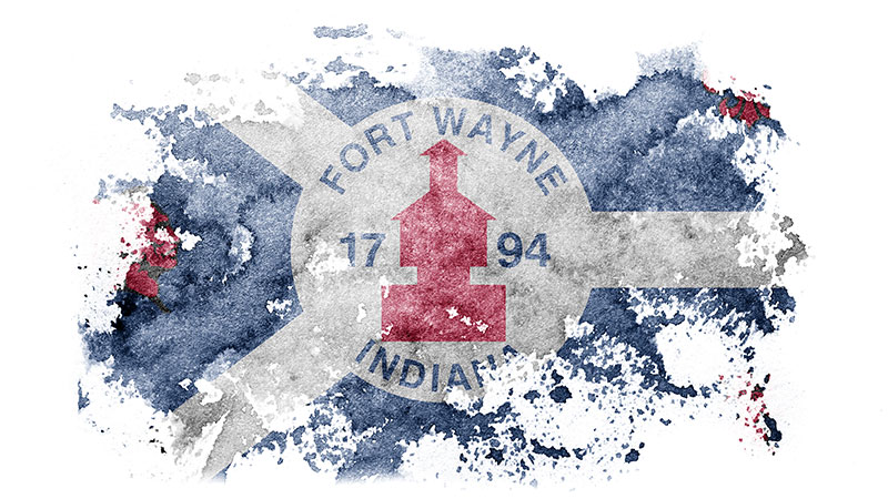 This image shows a flag of Fort Wayne